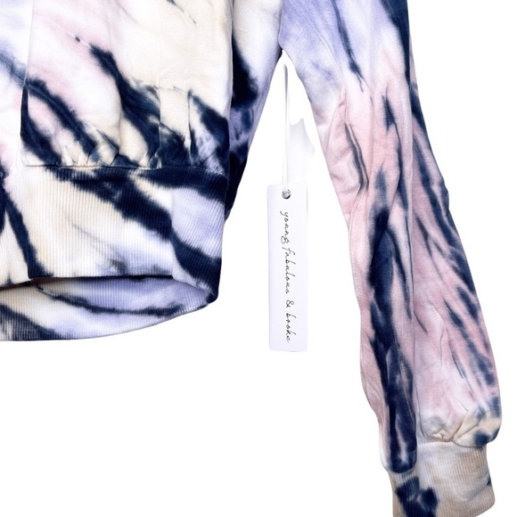 YOUNG FABULOUS & BROKE NWT Tie Dye Kelly Hoodie Size XS in Spiral Pink Lavender - Picture 8 of 16